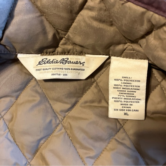 Eddie Bauer goose down quilted vest women’s extra large, dusky purple - Picture 2 of 7